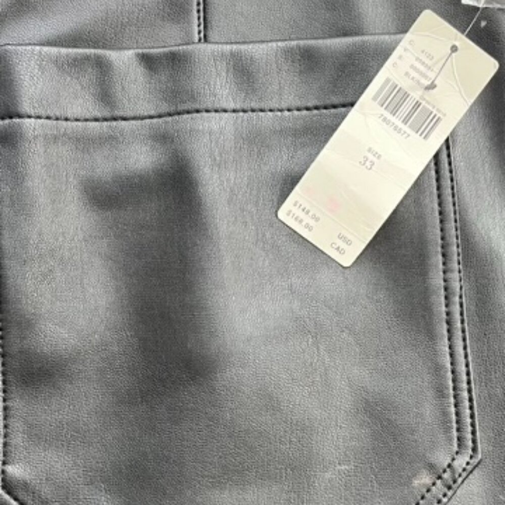 NWT Anthropologie Maeve Black Colettte Faux Leather Crop Pants Women's Size 33 - Picture 4 of 9